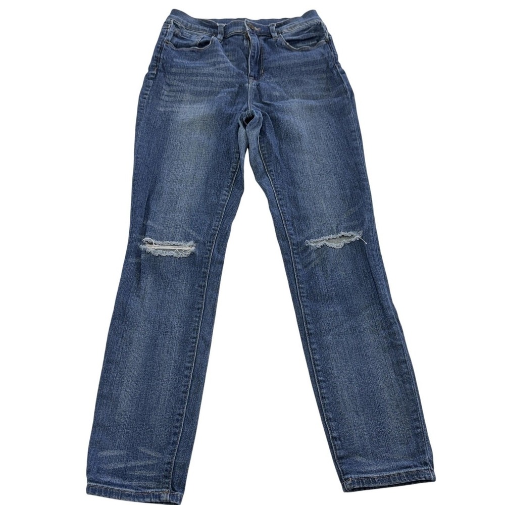 BDG Jeans Womens 29W Blue Medium Wash‎ Distressed Knee Twig High Rise Skinny